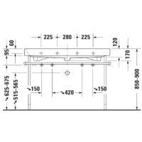 Раковина 120х50,5 см Duravit Happy D.2 2318120024