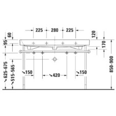 Раковина 120х50,5 см Duravit Happy D.2 2318120024