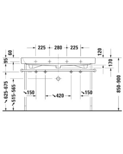 Раковина 120х50,5 см Duravit Happy D.2 2318120024
