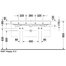 Раковина 120х50,5 см Duravit Happy D.2 2318120024