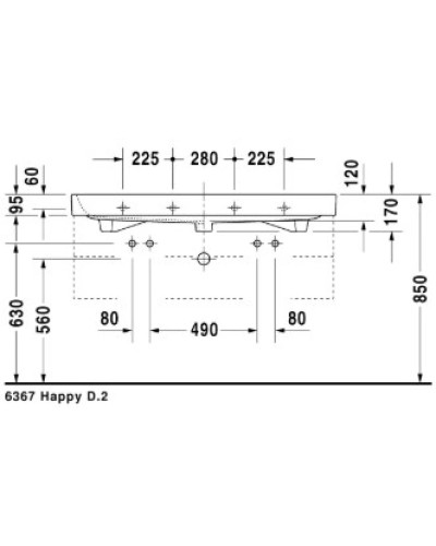 Раковина 120х50,5 см Duravit Happy D.2 2318120024