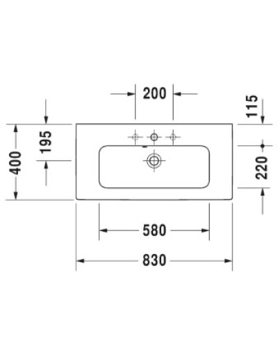 Раковина 83х40 см Duravit ME by Starck 2342830000