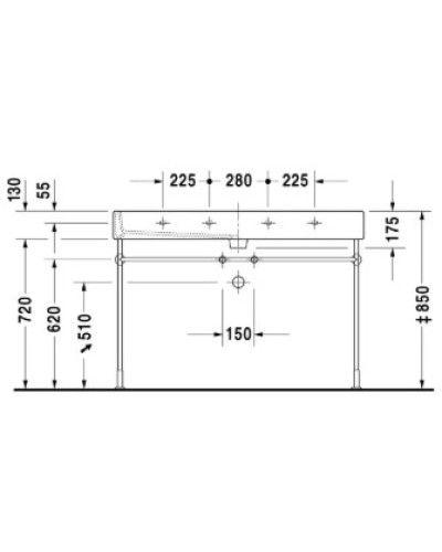 Раковина 120х47 см Duravit Vero 0454120000
