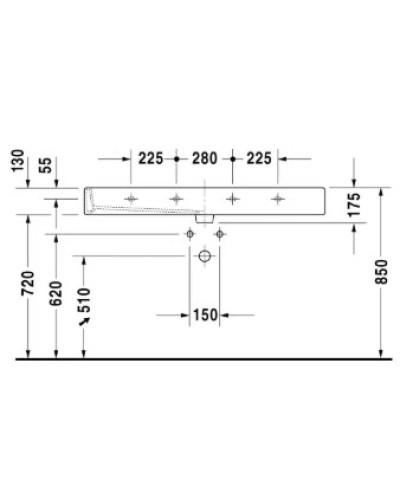 Раковина 120х47 см Duravit Vero 0454120000