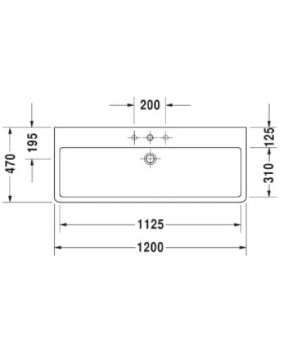 Раковина 120х47 см Duravit Vero 0454120000