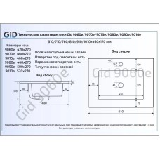 Раковина 80х46 см GID Simple N 9080e