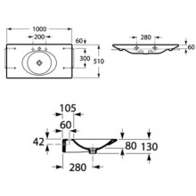 Раковина 100х51 см Roca Kalahari 327897000