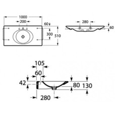 Раковина 100х51 см Roca Kalahari 327897000