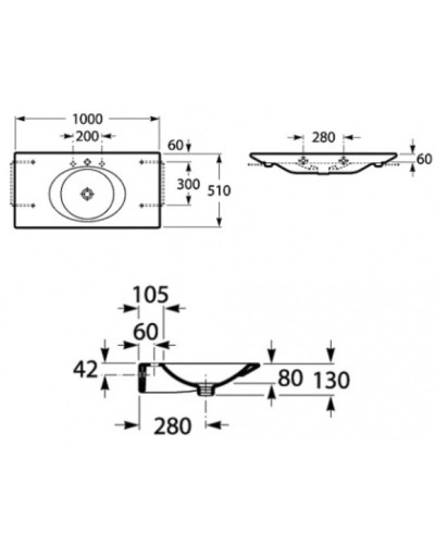 Раковина 100х51 см Roca Kalahari 327897000