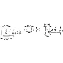 Раковина 35х28,5 см Roca Senso Square 2.0 32751D000
