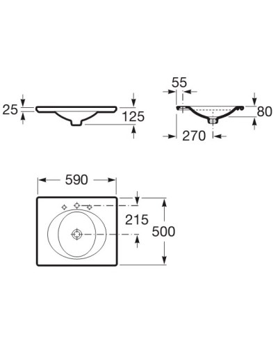 Раковина 59х50 см Roca Kalahari 327894000