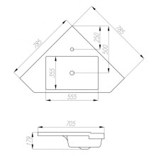 Раковина 78,5х78,5 см Акватон Кантара 1A715331AN010