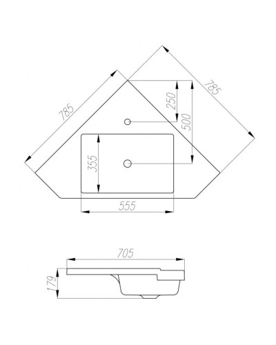 Раковина 78,5х78,5 см Акватон Кантара 1A715331AN010