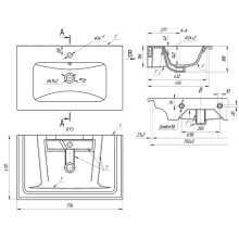 Раковина 77,6х47 см OWL 1975 Euphoria 640177