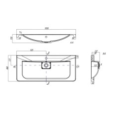 Раковина 105х46 см Акватон Шерилл 1A71323KSH010