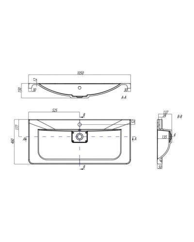 Раковина 105х46 см Акватон Шерилл 1A71323KSH010