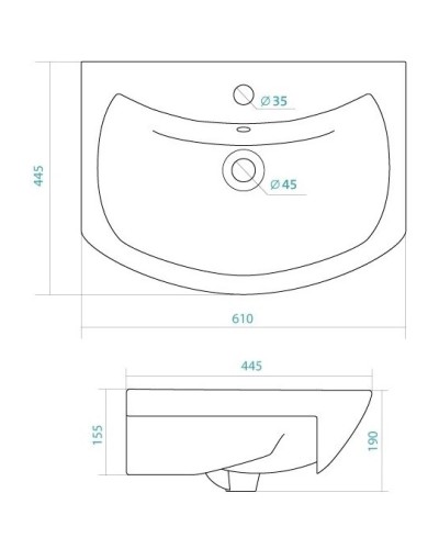 Раковина 61х44,5 см ASB-Mebel Балтика