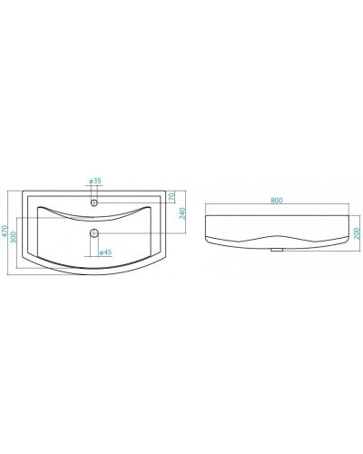 Раковина 80х47 см ASB-Mebel Балтика