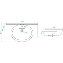 Раковина 87,5х51 см ASB-Mebel Сенеж
