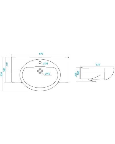 Раковина 87,5х51 см ASB-Mebel Сенеж