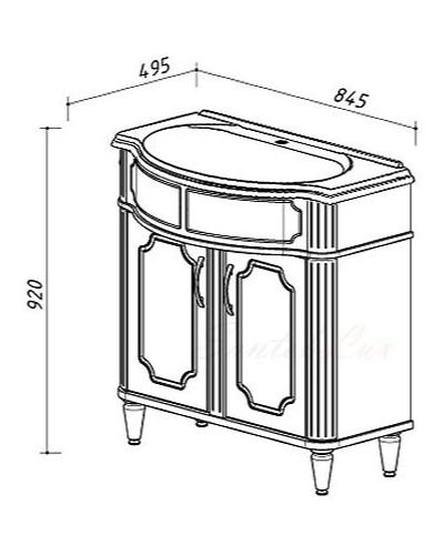 Раковина 84,5х49,5 см Belux Ровена