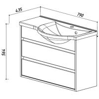 Раковина 79х43,5 см R Belux Лира