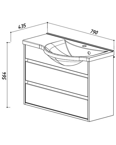 Раковина 79х43,5 см R Belux Лира