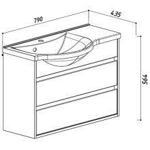 Раковина 79х43,5 см L Belux Лира