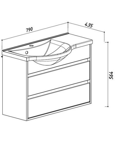 Раковина 79х43,5 см L Belux Лира