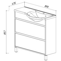 Раковина 89х43,5 см R Belux Лира