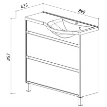 Раковина 89х43,5 см R Belux Лира