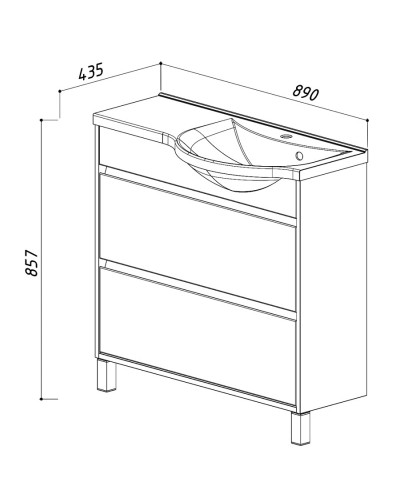 Раковина 89х43,5 см R Belux Лира