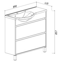 Раковина 89х43,5 см L Belux Лира