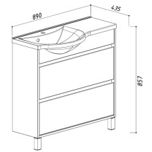 Раковина 89х43,5 см L Belux Лира