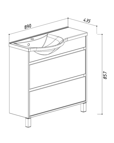 Раковина 89х43,5 см L Belux Лира