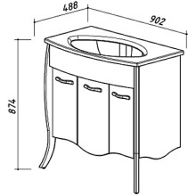Раковина 90,2х48,8 см Belux Бриз