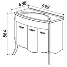 Раковина 99,8х48,8 см Belux Бриз
