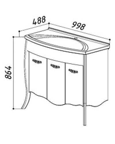 Раковина 99,8х48,8 см Belux Бриз