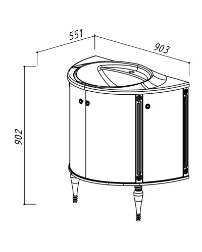 Раковина 90,3х55,1 см Belux Рото