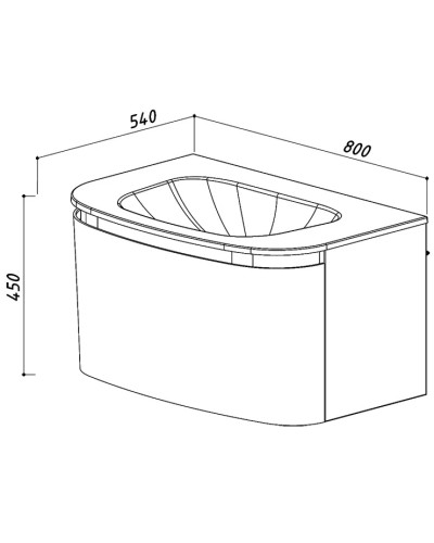 Раковина 80х54 см Belux Темза