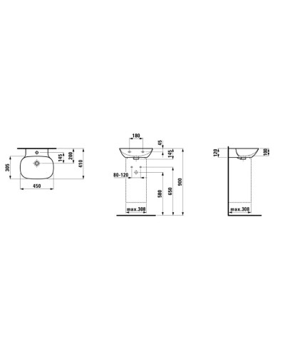 Раковина 45x41 см Laufen Ino 8.1530.1.000.104.1