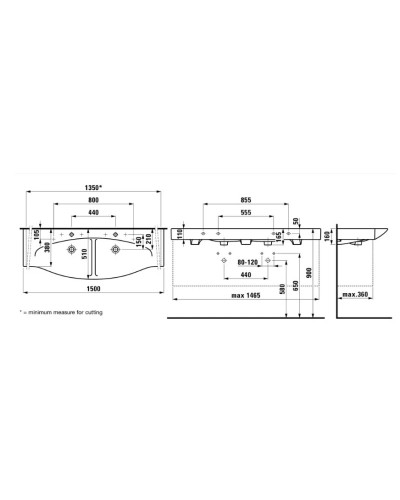 Раковина 150x51 см Laufen Palace 8.1370.6.000.104.1