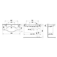 Раковина 120x51 см Laufen Palace 8.1170.4.000.104.R