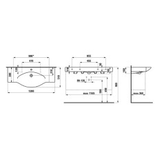 Раковина 120x51 см Laufen Palace 8.1170.4.000.104.R