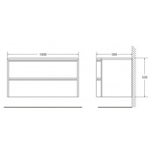 Раковина 100х50 см BelBagno Prospero BB1000DVB