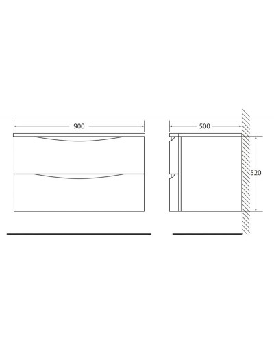 Раковина 90х50 см BelBagno Smile BB900ARL