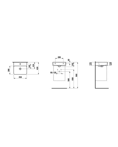 Раковина 45x42 см Laufen Val 8.1528.1.000.104.1