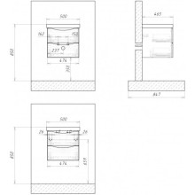 Раковина 50х46,5 см BelBagno Fly BB500-LV-CER-N