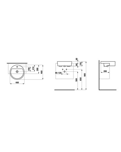 Раковина 46x46 см Laufen Living City 8.1343.1.000.104.1