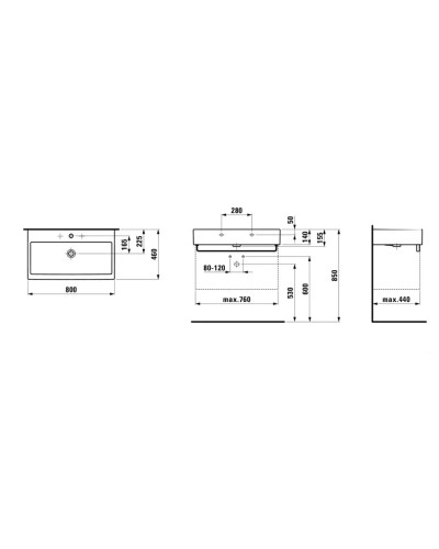 Раковина 80x46 см Laufen Living City 8.1743.6.000.104.1